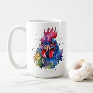 Mug Coq de campagne Style aquarelle