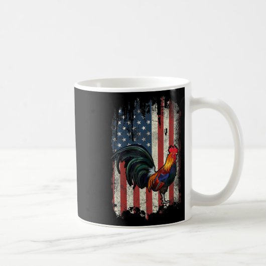 Mug Coq de combat Drapeau Américain Poule (Droite)