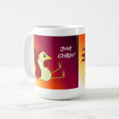 Mug Coq drôle assis en train de se détendre (Devant gauche)