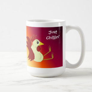 Mug Coq drôle assis en train de se détendre