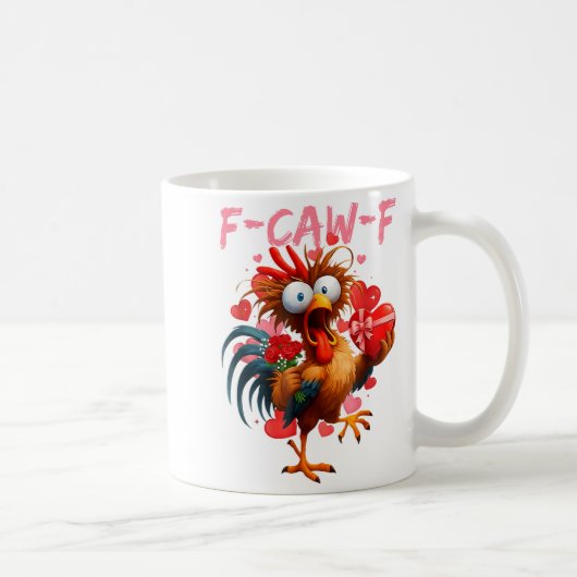 Mug Coq Drôle F-caw-f Saint-Valentin Poulet Fcawf (Droite)