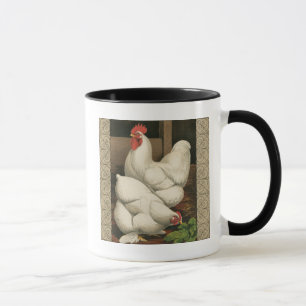 Mug Coq & Hen à l'extérieur Hen House avec frontière b