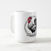 Mug Coq noir et blanc (Devant gauche)