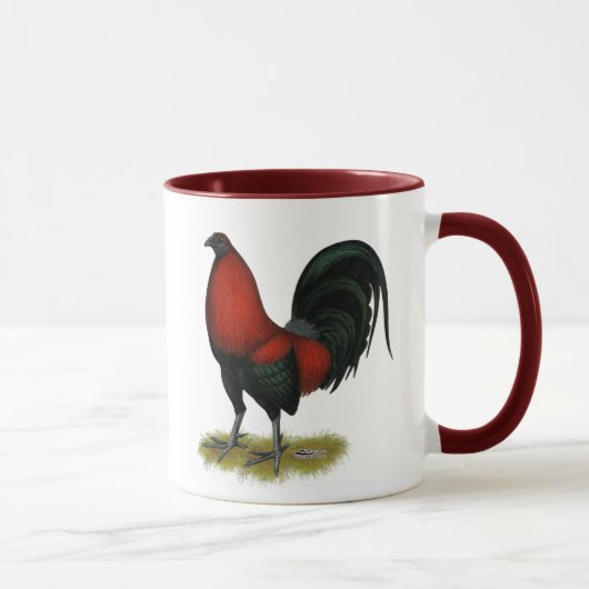 Mug Coq Rouge Noir BB Américain (Droite)