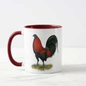 Mug Coq Rouge Noir BB Américain (Gauche)