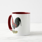 Mug Coq Rouge Noir BB Américain (Devant gauche)