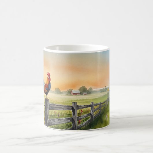 Mug Coq sur la clôture et le moulin à vent (Centre)