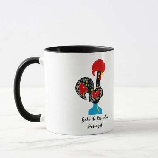 Mug Coq traditionnel de Barcelos en noir (Gauche)