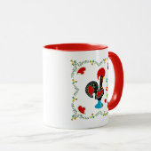Mug Coq traditionnel du Portugal en noir (Devant droit)