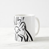 Mug Coq tribal noir et blanc (Devant droit)