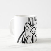 Mug Coq tribal noir et blanc (Devant gauche)