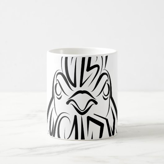 Mug Coq tribal noir et blanc (Centre)