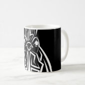 Mug Coq tribal noir et blanc (Devant droit)