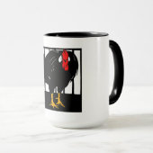 Mug Coq Victorien De Bois Sur Musique (Devant droit)
