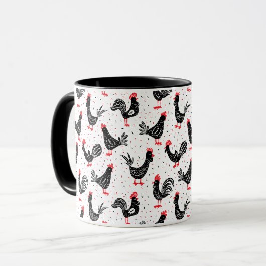 Mug Coqs rustiques (Devant gauche)