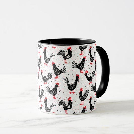 Mug Coqs rustiques (Devant droit)