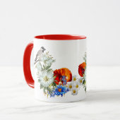 Mug coquelicot et oiseau (Devant gauche)