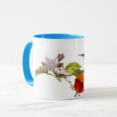 Mug coquelicot et oiseau (Devant gauche)