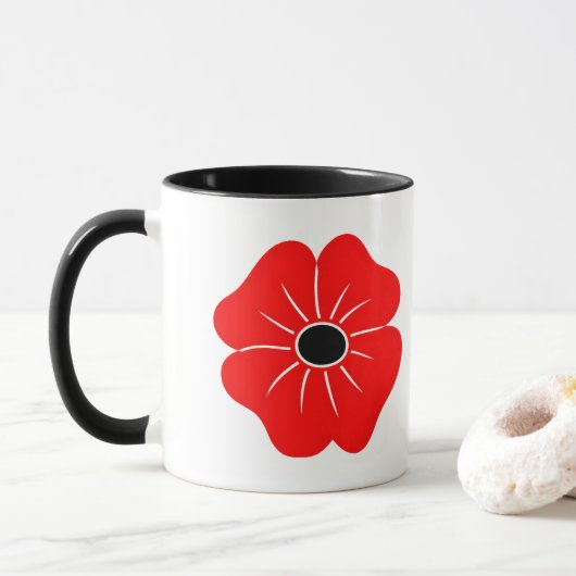 Mug Coquelicot rouge (Avec donut)