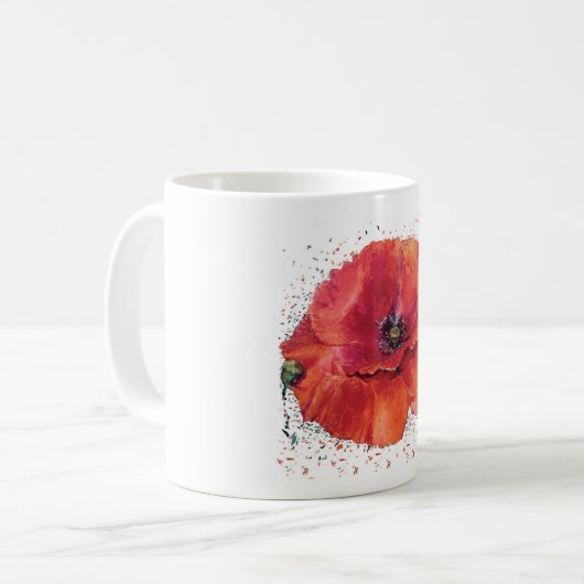 Mug coquelicot rouge (Devant gauche)