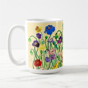 Mug Coquelicot sauvage lumineux et capricieux et jaune
