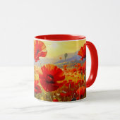 Mug Coquelicots dans la lumière du soir (Devant droit)