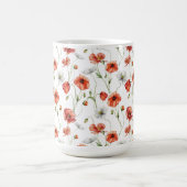 Mug Coquelicots et fleurs sauvages blanches de prairie (Centre)