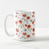 Mug Coquelicots et fleurs sauvages blanches de prairie (Gauche)