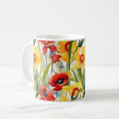 Mug Coquelicots et jonquilles art joyeux (Devant gauche)