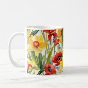 Mug Coquelicots et jonquilles art joyeux