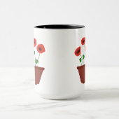 Mug Coquelicots rouges dans un pot en terre cuite (Centre)
