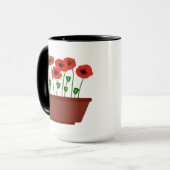Mug Coquelicots rouges dans un pot en terre cuite (Devant gauche)