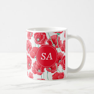 Mug Coquelicots rouges Fournitures de dortoir pour la