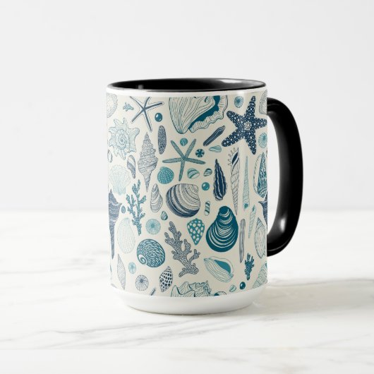 Mug Coques de mer sur le blanc (Devant droit)