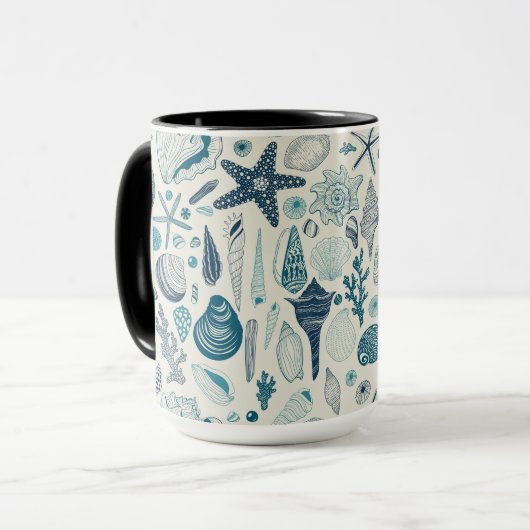 Mug Coques de mer sur le blanc (Devant gauche)