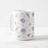 Mug Coques Starfish Sun Fun Texte bleu ID918 (Devant gauche)
