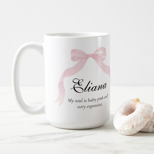 Mug Coquete pink bow Classic Sticker  (Avec donut)