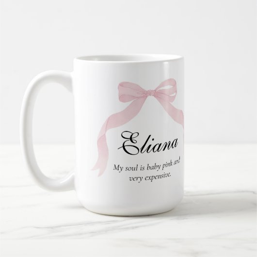 Mug Coquete pink bow Classic Sticker (Gauche)