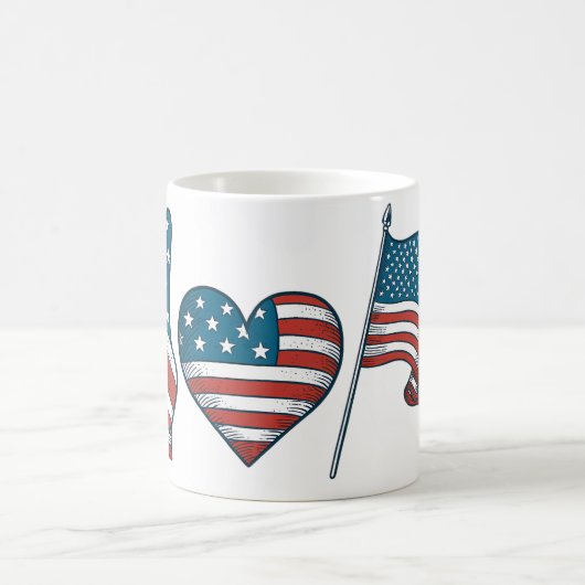 Mug Coquette 4 juillet Drapeau américain Cherry (Centre)
