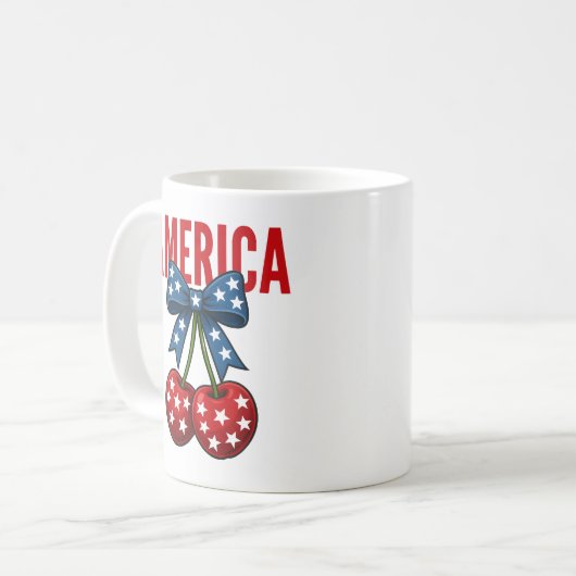 Mug Coquette 4 juillet Drapeau américain Cherry (Devant gauche)