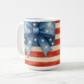 Mug Coquette Bow American Flag 4 juillet (Devant gauche)