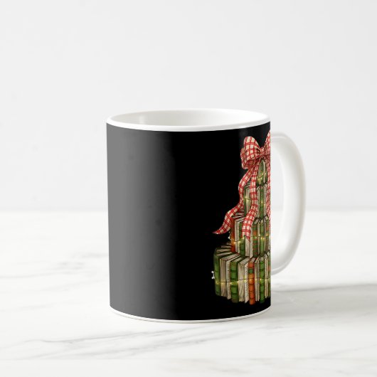 Mug Coquette Bow Christmas Books Xmas Tree Librarian (Devant droit)
