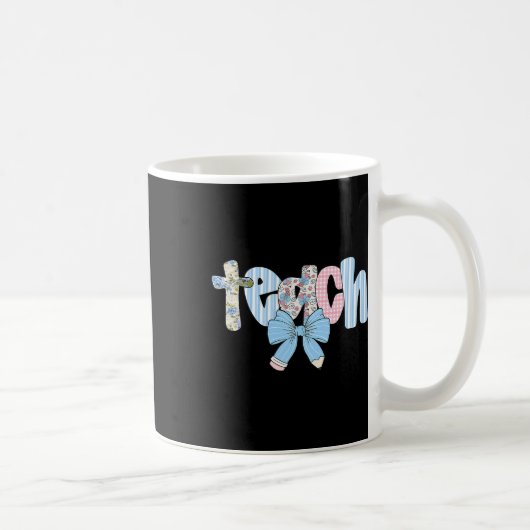 Mug Coquette Bow Enseignant Joyeux Premier Jour Retour (Droite)