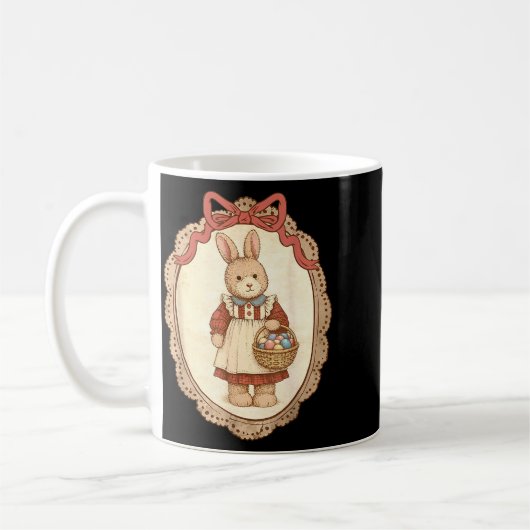Mug Coquette Bow Funny Bunny Eggs Rabbit Happy Easter  (Gauche)