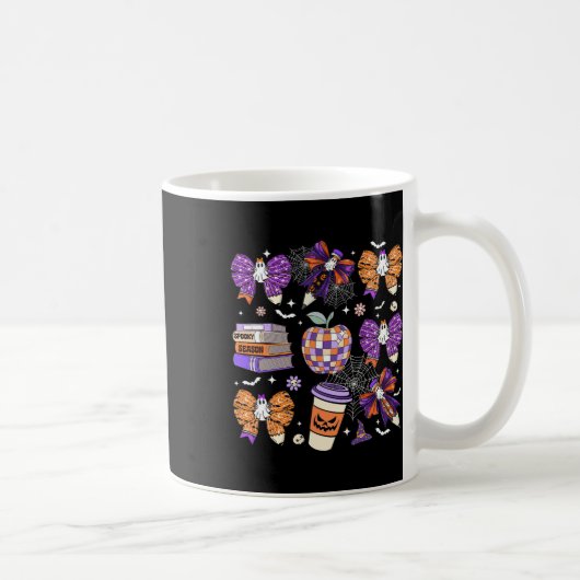 Mug Coquette Bow Ghost Cute Halloween Enseignantes Fem (Droite)