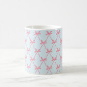 Mug Coquette Bow rose Motif sur Blue (Centre)