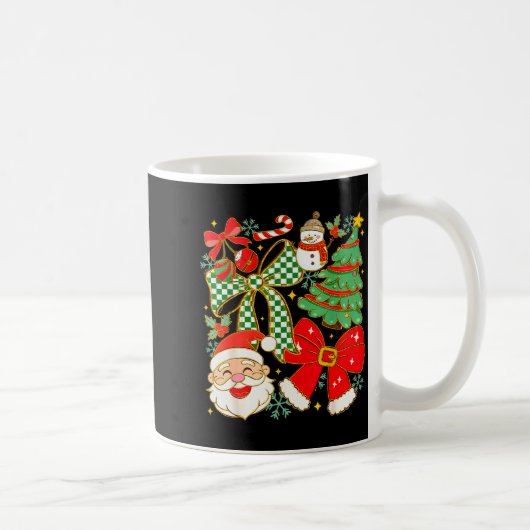 Mug Coquette Bow Santa Claus Merry Christmas Women Xma (Droite)