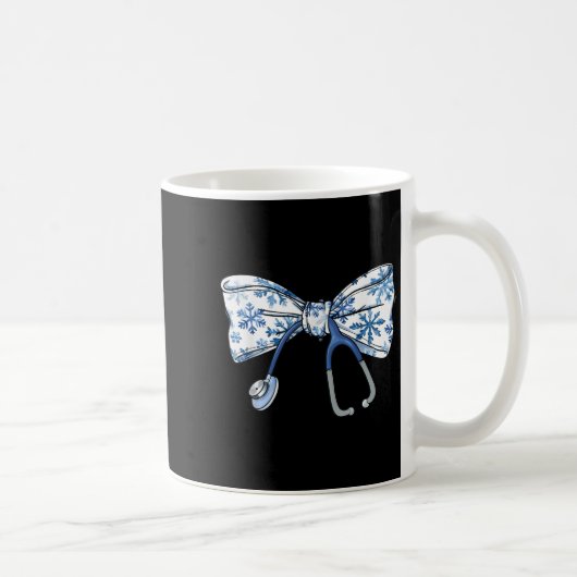 Mug Coquette Bow Stethoscope Infirmière Noël Noël Noël (Droite)
