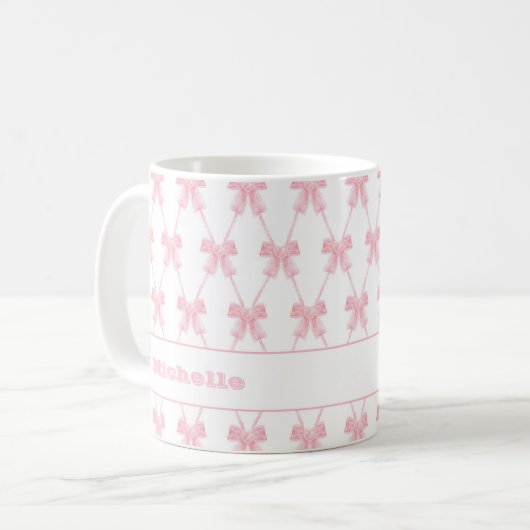 Mug Coquette branchée Bridesmaid Pink Bow (Devant gauche)