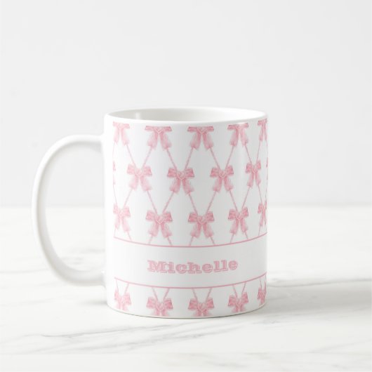 Mug Coquette branchée Bridesmaid Pink Bow (Gauche)